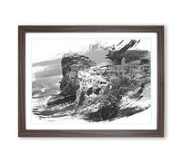 Landscape Cinque Terre Italy Vol.3 V1 Modern Framed Print | A3 Walnut Framed Wall Art | Ready to Hang | Modern Nature Picture | Living Room Bedroom Lounge Office