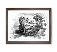 Landscape Cinque Terre Italy Vol.3 V4 Modern Framed Print | A4 Walnut Framed Wall Art | Ready to Hang | Modern Nature Picture | Living Room Bedroom Lounge Office