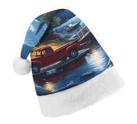 Landscape City Truck Christmas Hats Patterned Santa Hat New Year Festive Holiday Party Supplies Adult