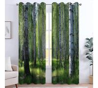 Landscape Curtains Eyelet Soft Thermal Insulated Microfiber Blackout Curtains Sunlight Forest Grassland Print Ring Top Drapes for Boys Girls Bedroom Living Room 43 x 84 Inch Drop 2 Panels