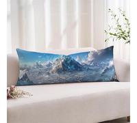 Landscape Cushion Covers, Long Body Pillow Cover 28"x83" Large Super Soft Velvet Wolf Sofa Cushions with Invisible Zipper Double-sided Printing Long Pillow Case for Pregnancy and Side Sleepers xz-708