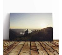 Landscape Dawn Forest Canvas Print | Gallery Wrapped 30mm Frame Wall Art | 24x16 inches | Ready to Hang | Modern Landscape Picture | Living Room Bedroom Lounge Office