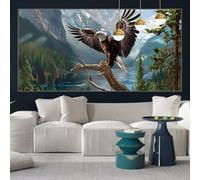 Landscape Diamond Art 40x90cm Large Diamond Painting Eagle Crystal Art Painting Kits Adults, Full Square Drill Crystal Embroidery Gem Rhinestone Cross Stitch Pictures Crafts, Gifts for Women y-w185