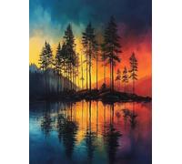 Landscape Diamond Art, 5D Diamond Painting Abstract, DIY Full Drill Gem Art Kits Adults Beginner Mosaic Making Kits, Cross Stitch Crystal Paintings Craft for Room Decor, Gifts for Women 70x95cm - 1F9J