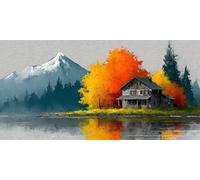 Landscape Diamond Art, 5D Diamond Painting Landscape, DIY Full Drill Gem Art Kits Adults Beginner Mosaic Making Kits, Cross Stitch Crystal Paintings Craft for Room Decor, Gifts 60x30cm - KF01400