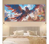 Landscape Diamond Art for Adults Kids Phoenix Large Diamond Painting Kit for Beginners, 5D DIY Full Round Drill Embroidery Cross Stitch Crystal Art Mosaic Kits for Adults, Home Decor 70x180cm Z-S904