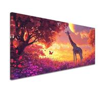 Landscape Diamond Art Giraffe Diamond Painting Craft Kits for Kids and Adults, 5d Full Crystal Art Hobbies for Adults Women Embroidery Cross Stitch Canvas Painting, Home Wall Decor Gift 30x60 cm c-427