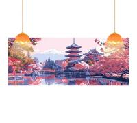 Landscape Diamond Art Japanese Style Diamond Painting Kit, Full Square Drill Diamond Painting, DIY Crystal Art Embroidery Pictures Art, 5D Large Diamond Painting for Home Wall Decor 24 x 12 Inch fa307