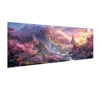 Landscape Diamond Art Kits Adults, 24x48inch Large Diamond Painting Cherry Blossoms Paint by Numbers for Children, DIY 5D Round Full Drill Crystal Art Paintings with Accessories, Home Decor X2-10