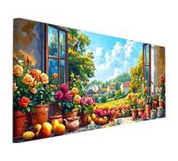 Landscape Diamond Art Kits Adults, 5D Diamond Painting Flower 2025 Design New, Square Full Drill Crystal Art Kit, DIY Cross Stitch Crafts Embroidery Pictures for Home Wall Room Decor 90x40cm T-90