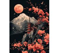 Landscape Diamond Art Kits Adults, 5D Diamond Painting Flower Pattern Design, DIY Full Square Drill Dimond Painting, Crystal Art Kits for Adults Beginner for Home Wall Decor 8x12 Inch -yxy2506Q9