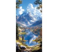 Landscape Diamond Art Kits Adults,5D Diamond Painting Snow Mountain 2025 Design New,Round Full Drill Crystal Art,DIY Cross Stitch Crafts Embroidery Pictures for Christmas Wall Decor 4x8 in D-547