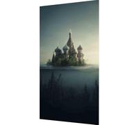 Landscape Diamond Art Kits Adults, 5D Diamond Painting St. Basil'S Cathedral Crystal Art Kits for Adults, DIY Round Gem Dots Rhinestone Embroidery Paintings Crafts Beginners, Room Decor 30x60cm bd7-b3