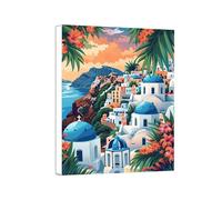 Landscape Diamond Art Kits Adults, 5D DIY Small Town Diamond Painting, Gem Art Painting for Beginners Kids, Arts and Crafts Kits for Adults, DIY Full Drill Crystal Embroidery Gifts, 90x120cm 0a-485