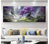 Landscape Diamond Art Kits Adults, 5D Large Tree Diamond Painting with Square Drills DIY Full Drill Gem Big Crystal Art Painting Set, Mosaic Kits for Adults, for Home Wall and Gifts 16x48inch,Model566