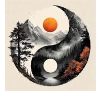 Landscape Diamond Art Kits Adults, 5D Penguin Diamond Painting Embroidery Kit for Beginners, DIY Full Round Drill Crystal Art Crafts, Paint by Numbers for Adults, Home Decoration Gifts 6x6 inch y-z213