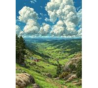 Landscape Diamond Art Kits Adults 60x90cm, Sky 5D Diamond Painting for Beginners, DIY Square Full Drill Crystal Art Kits, Crystal Cross Stitch Embroidery Crafts, for Home Wall Decor, Gifts R-1511