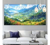 Landscape Diamond Art Kits Adults 8x24 Inch Diamond Painting Farm,5D Square Gem Painting Crystal Art Craft Kits for Kids DIY Rhinestone Embroidery Cross Stitch for Beginners,Home Decor Gifts YC-15