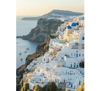 Landscape Diamond Art Kits Adults, Diamond Painting Aegean Sea Crystal Art Kits for Adults Kids DIY 5D Round Full Drill Gem Dots Embroidery Paintings Crafts Picture, Room Decor Gifts 70x95cm 2w-6J