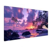 Landscape Diamond Art Kits Adults, Diamond Painting Kits for Adults Sunset Pattern, DIY Full Drill Crystal Art Cross Stitch Embroidery Kit, Gem Arts with Canvas 100x40cm, Christmas Gifts for Women W-7