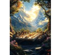 Landscape Diamond Art Kits Adults, Diamond Painting The Last Supper Crystal Art Kits for Kids Beginners, 5D Full Drill Square Gem Dots Rhinestone Embroidery Paintings Crafts Picture 30x40cm 8y-336