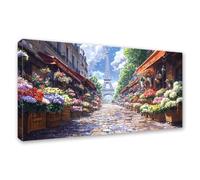 Landscape Diamond Art Kits Adults Large 60x30cm, 5D Square Drill Diamond Painting Street, DIY Full Drill Crystal Art Embroidery Painting, Rhinestone Cross Stitch Crafts for Room Decor Gifts 0J-909