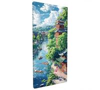 Landscape Diamond Art Kits Adults, Modern Diamond Painting Kit with Square Full Drill, 5D DIY Crystal Art, Cross Stitch Painting Set for Christmas Gifts, Autumn Decorations, Room Decor 250x100cm B-57