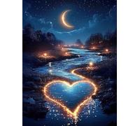 Landscape Diamond Art Kits Adults, Square Drill Diamond Painting Beach for Beginners, DIY Crystal Art for Adults, 5D Crystal Creations Kit Gifts, Gem Arts and Crafts for Home Decor 8x12 inch C3-903
