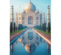Landscape Diamond Art Kits Adults, Square Drill Diamond Painting Taj Mahal for Beginners, DIY Dimond Art for Adults, 5D Crystal Creations Kit Gifts, Gem Arts and Crafts for Home Decor 30x40cm F-526