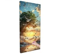 Landscape Diamond Art Kits Adults, Sunset Diamond Painting Kit with Square Full Drill, 5D DIY Crystal Art, Cross Stitch Painting Set for Christmas Gifts, Autumn Decorations, Room Decor 100x40cm B-81