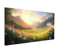 Landscape Diamond Art Kits Adults, Sunset Diamond Painting Kit with Square Full Drill, 5D DIY Crystal Art, Cross Stitch Painting Set for Christmas Gifts, Autumn Decorations, Room Decor 200x80cm Q-88