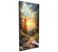 Landscape Diamond Art Kits Adults, Sunset Diamond Painting Kit with Square Full Drill, 5D DIY Crystal Art, Cross Stitch Painting Set for Christmas Gifts, Autumn Decorations, Room Decor 250x100cm B-39