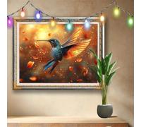 Landscape Diamond Art Kits for Adults,5D Full Drill DIY Diamond Painting Kingfisher,Crystal Rhinestone Embroidery Arts Crafts,Diamond Art for Home Wall Decor,Painting by Numbers Kit 50x40cm 58F-1033