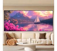 Landscape Diamond Art Painting, 5D Sea Diamond Painting kit, Large 120x60cm/24x48in Dimond Art for Adults, DIY Crystal Art Gem Embroidery Crafts kits, Hobbies for Adults Women, Home Wall Decor 0R-282