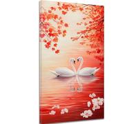Landscape Diamond Art Swan Diamond Painting Craft Kits for Kids and Adults, 5d Full Crystal Art Hobbies for Adults Women Embroidery Cross Stitch Canvas Painting, Home Wall Decor Gifts 40x90 cm c-417