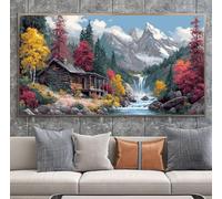 Landscape Diamond Art Winter Large Diamond Painting Kits for Adults 40x80in Crystal Art Kits DIY Full Drill Square Rhinestone Embroidery Cross Stitch Canvas Pictures for Adults for Wall Decor A-U160