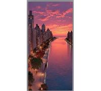 Landscape Diamond Painting City Streets Diamond Art Kits Adults Beginners DIY 5D Square Drill Crystal Art Rhinestone Gem Dots Embroidery Paintings Crafts Picture, Home Wall Decor 40x80cm gb23-a17