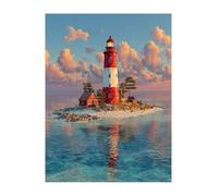 landscape Diamond Painting Diamond Art Kits Adults, lighthouse Crystal Art Kits for Adults DIY 5D Full Drill Embroidery Paintings Crafts Picture, Gifts for Women, Home Wall Decor 16 x 20inch KSWF4