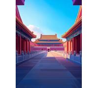 Landscape Diamond Painting Forbidden City Diamond Art Kits Adults Beginners DIY 5D Full Drill Round Gem Crystal Art Rhinestone Embroidery Paintings Crafts for Home Wall Decor Gifts 90x120cm l1-133