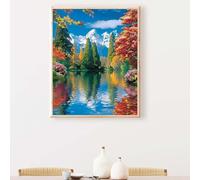 Landscape Diamond Painting House Diamond Art Accessories 5D Round Full Drill Sequin Art Cross Canvas Painting Pictures Kits for Adults Beginners for LIiving Room Home Wall Decor Gifts 36x48in PJY9 Q-T