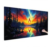Landscape Diamond Painting Kit for Adults, Large Diamond Art for Adults Aurora Pattern with Square Full Drill, Crystal Art and Crafts for Beginners, Autumn Home Decor, Gifts for Women 220x100cm M-46