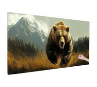 Landscape Diamond Painting Kit for Adults, Large Diamond Art for Adults Bear Pattern with Square Full Drill, DIY Crystal Art and Crafts for Beginners, Autumn Home Decor, Gifts for Women 110x50cm Q-64