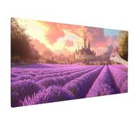 Landscape Diamond Painting Kit for Beginners, Large Diamond Arts and Crafts for Adults 200x80cm, 5D DIY Crystal Art Lavender, Gem Art and Hobbies for Adults Women, Christmas Decorations, Gifts Q-74