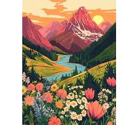 Landscape Diamond Painting Kits for Adults, 5D Full Drill Square Diamond Art Kits, DIY Rhinestone Embroidery Cross Stitch Arts and Crafts, Crystal Art Painting for Home Decor Gift 24x32 inch Q-793B