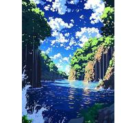 Landscape Diamond Painting Kits for Adults, Large Diamond Art Canvas 36x48 inch, Round Full Drill Dimond Art Painting with Accessories, DIY Crystal Arts and Crafts for Adults, Autumn Home Decor C-69