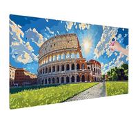 Landscape Diamond Painting Kits for Adults, Large Diamond Art for Adults Rome Pattern with Round Full Drill, Crystal Art Paintings Embroidery Kits for Home Room Decor, Gifts for Women, 35x16 inch W-44