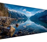 Landscape Diamond Painting River Diamond Art Kits Adults Beginners DIY 5D Round Drill Round Gem Crystal Art Rhinestone Embroidery Paintings Crafts Picture Kits for Home Wall Decor 70x140cm tb0-b10