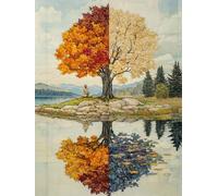 Landscape Diamond Painting Tree Diamond Art Kits Adults Beginners DIY 5D Full Drill Square Gem Crystal Art Rhinestone Embroidery Paintings Crafts Picture Kits for Home Wall Decor Gift 30x40cm w1-101