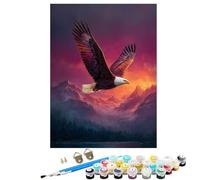 Landscape Eagle Paint by Numbers for Children, 24x32 inch Large Paint by Numbers for Adults, DIY Oil Paintings Crafts for Women Gifts With Frame Brushes and Acrylic Pigment Home Wall Decor BJHDK566