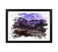 Landscape Eagle Peak Mountain Forest & Lake V3 Framed Print | A2 Black Framed Wall Art | Ready to Hang | Modern Animal Picture | Living Room Bedroom Lounge Office